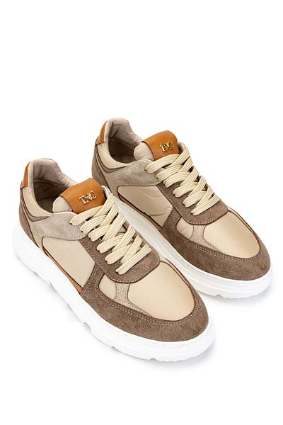 Tamer Tanca Women's Genuine Leather Brown Sneakers & Sports Shoes