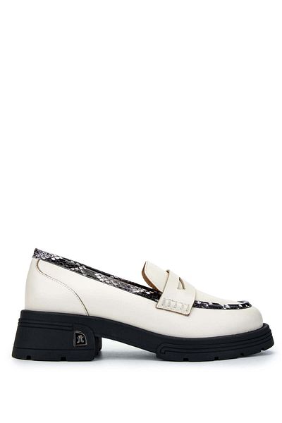 Tamer Tanca Women's Genuine Leather Beige Loafer Shoes