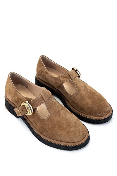 Tamer Tanca Women's Genuine Leather Mink Casual Shoes