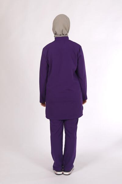 Pratik Medikal Lycra Nurse Uniform Hijab Single Top Purple