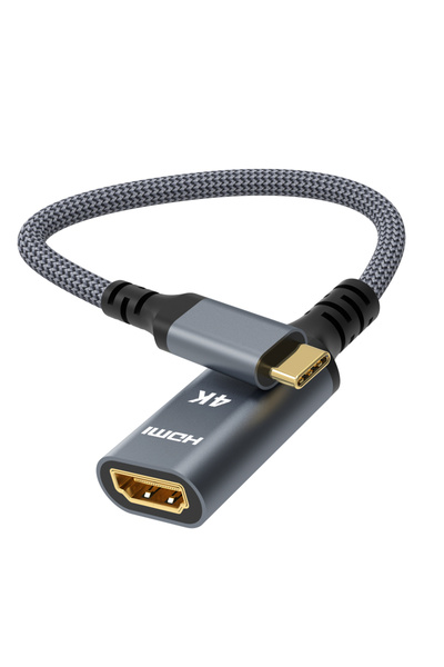 Choice كابل محول USB-C إلى HDMI رمادي اللون، بطول 0.25 متر (0.83 قدم) ودقة 4K...