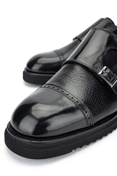 Tamer Tanca Men's Genuine Leather Casual Black Shoes