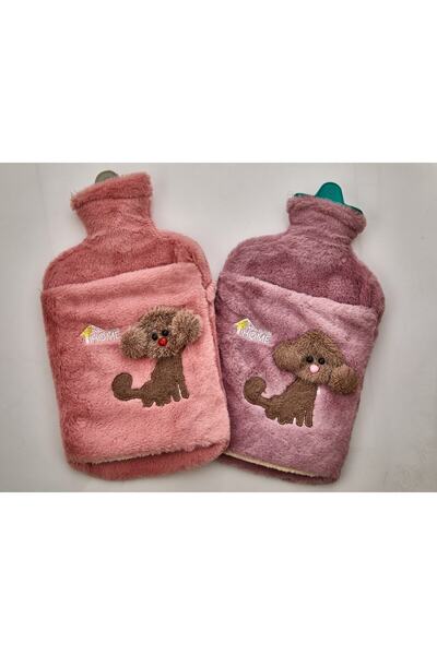 MİMOZA PARK Peluş Kılıflı Köpek Emojili Sıcak Su Torbası 2 Litre