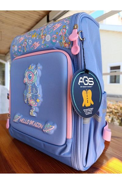 HELLO DRAGON Light Purple Spine Protective School Bag