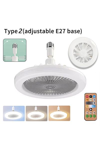 Choice L0693-19CM-U 2 In 1 Ceiling Fan Lamps 3 Speeds Adjustable E27 Base Infinitely Dimmable for Living Ro