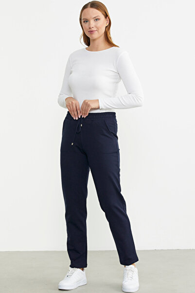 Sementa Navy Blue Skinny Leg String Sweatpants