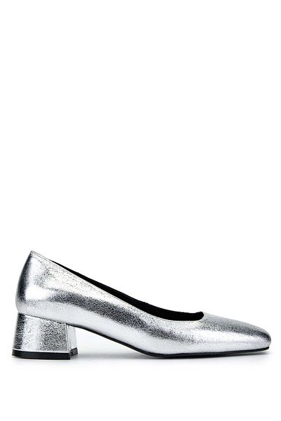 Tamer Tanca Women's Genuine Leather Gray Heeled Shoes