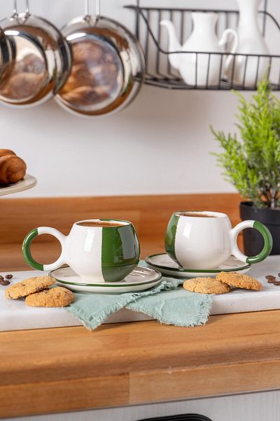 FH finehome Green Lona Set of 2 Cups