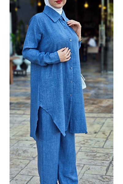 Esre Store طقم حجاب أزرق مزدوج - 4471