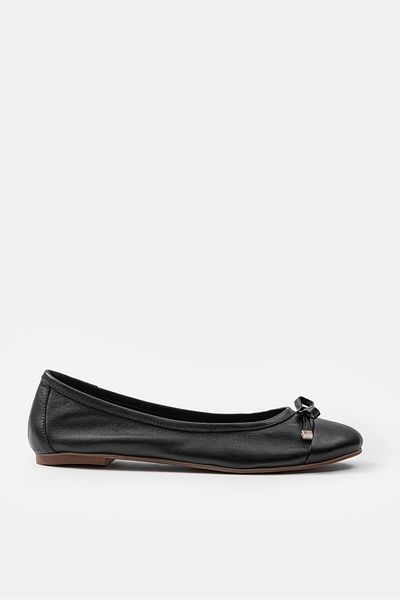 NILUFARR Ballet Black Genuine Leather Women's Ballerinas