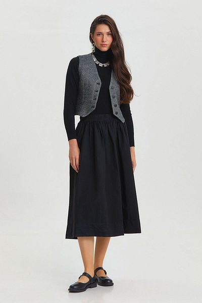 Clandestino Stylish Set with Gray Vest - Black and White Gray
