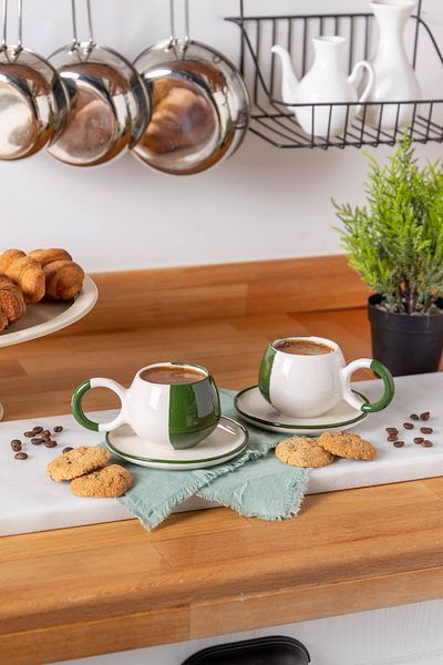 FH finehome Green Lona Set of 2 Cups