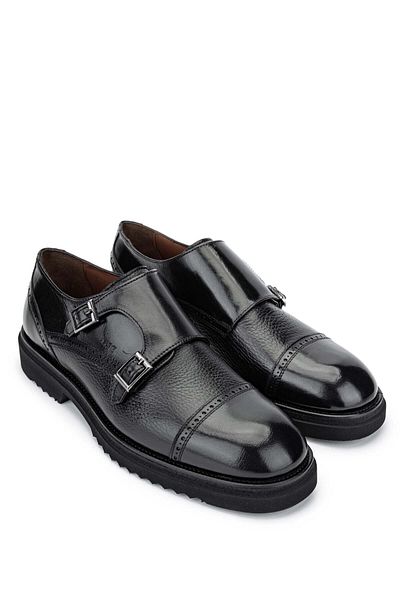 Tamer Tanca Men's Genuine Leather Casual Black Shoes