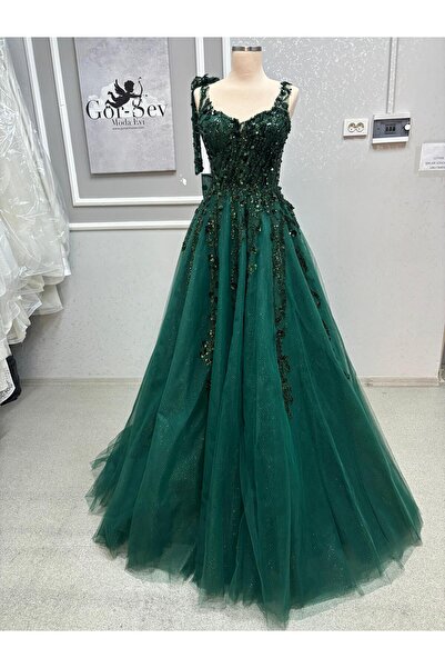 EKY GÖR SEV WEDDING DRESS ZÜMRÜT YEŞİLİ NİŞANLIK