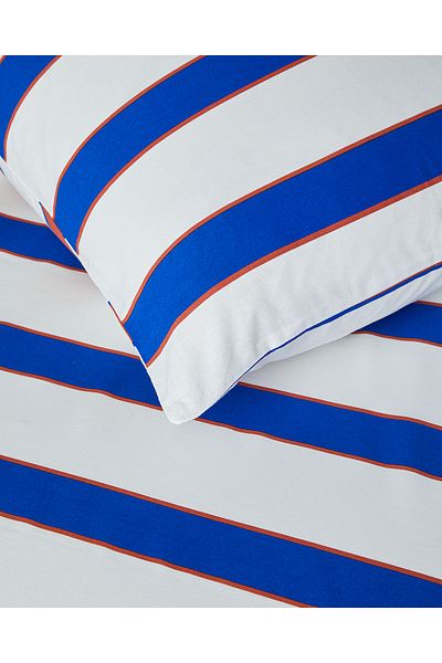 English Home Σετ Παπλωματοθήκη Διπλή Marine Stripe Navy Blue-Orange