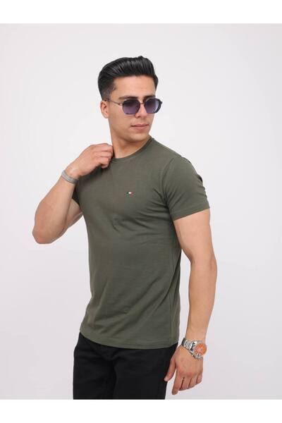 Est Estola Ανδρικό Slim Fit Slim Fit Crew Neck Lycra Ευέλικτο ύφασμα με απαλή υφή
