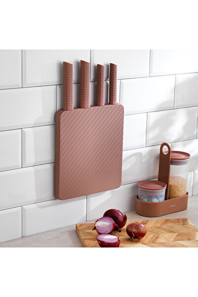 Schafer Easy Bloklu Bıçak Seti 5 Parça-Pembe