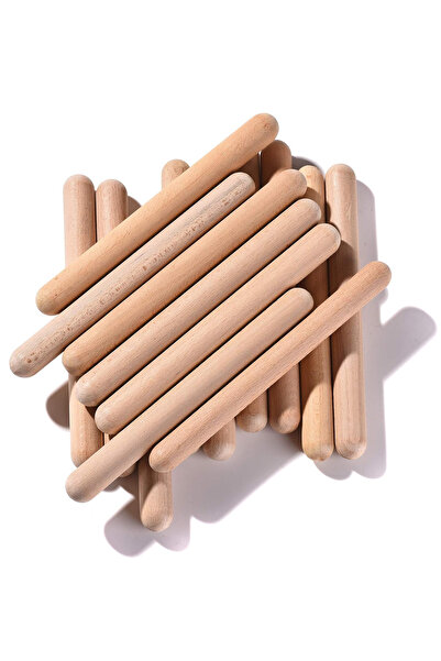 Soillium Çocuklar İçin Eğlenceli Eğitici Ahşap Ritim Çubuğu 2 Çift (4 Adet) Dayanıklı Baget Müzik Aleti