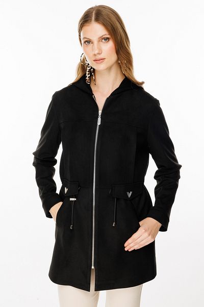 Ekol Trench negru cu glugă de mărime mare 8907