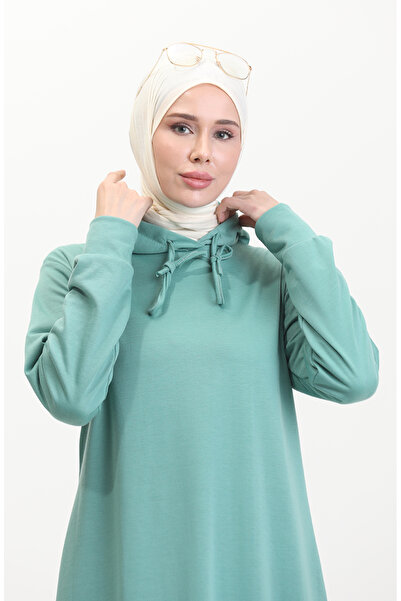 sefamerve İki İplik Kapüşonlu Spor Elbise 0190-24 Açık Çağla Yeşili