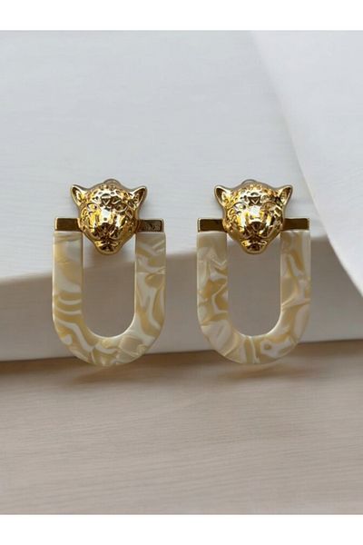 Derlin Tiger Figure Earrings