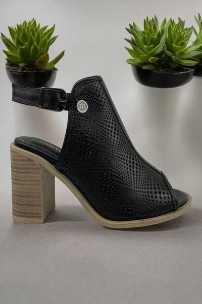 Mammamia D24Ys-1075 Genuine Leather Black Women's Summer Boots