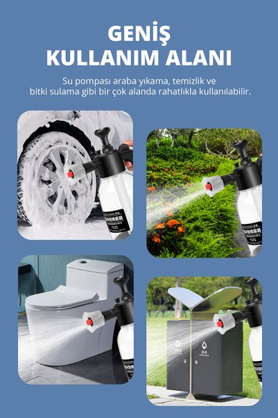 CONOCER Yeni Basınçlı Çok Fonksiyonlu Manuel El Pompası, Köpük Püskürtme, Sıvı Püskürtme 2 Lt