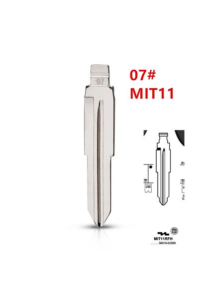 Choice 10pcs 07# MIT11 MIT11R Metal Uncut Blank Flip Remote Key Blade For Mitsubishi for keydiy KD xhors...