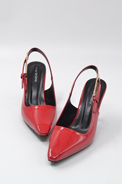 Sister in Love Parla Rugan Arkası Açık Topuklu Kadın Ayakkabı