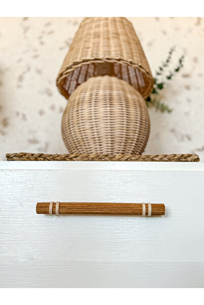 HANDEYAPİMİ 96 mm Rattan Kulp -Dolap Kulp -Çekmece Kulp- Hasır Kulp-meşe renk kulp- 9.6 cm kulp