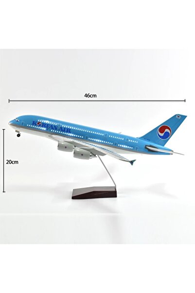 Choice With light 47CM 1:160 Model Aircraft Airbus A380 Air Korean LED Light ...