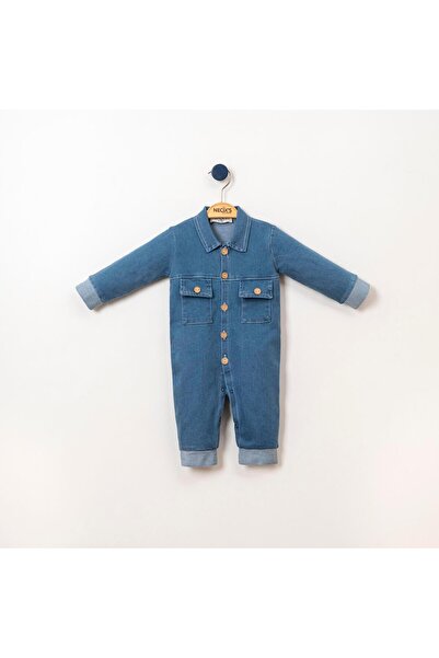 Necix's Our Cheerful Babies - Jeans Jumpsuit with Collar Pockets