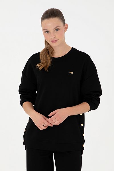 U.S. Polo Assn. Women's Black Crew Neck Sweatshirt 50297369 -Vr046