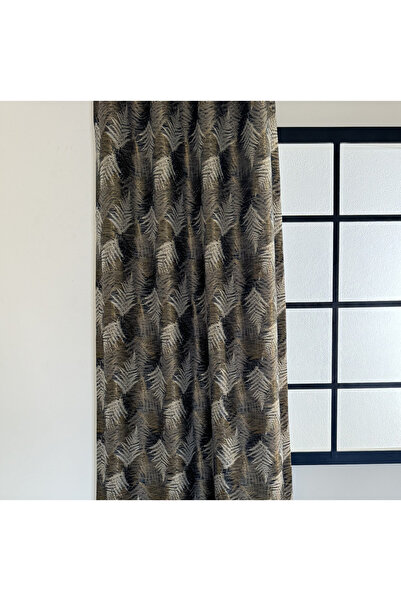 Belle Cose Mostar Yaprak Desenli Parlak Jakar Fon Perde