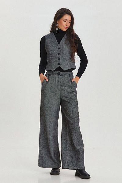 Clandestino Gray Black and White Pants Set