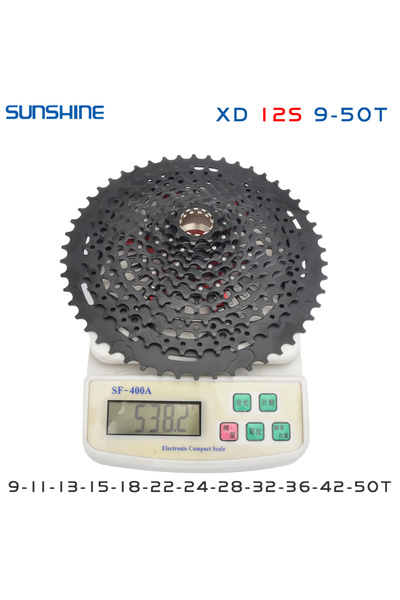 Choice كاسيت XD 12S 9-50T أسود من صن شاين XD K7، 12 سرعة، 50T، خفيف الوزن للغ...