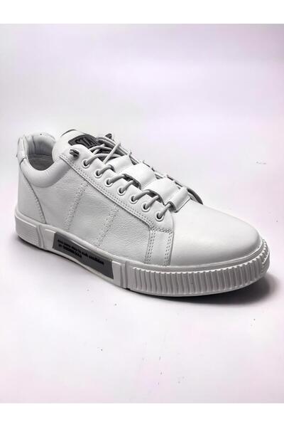 Hammer Jack 101 20250 Basel Hakiki Deri Beyaz Gri Erkek Günlük Ayakkabı