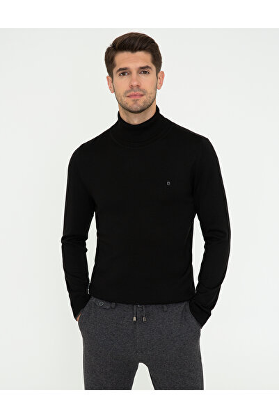 Pierre Cardin Siyah Slim Fit Balıkçı Yaka Basic Triko Kazak 50248583-VR046