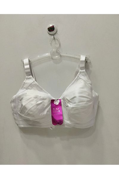 F.K 1955 Model Supportless and Non-Wired Gathering White Bra