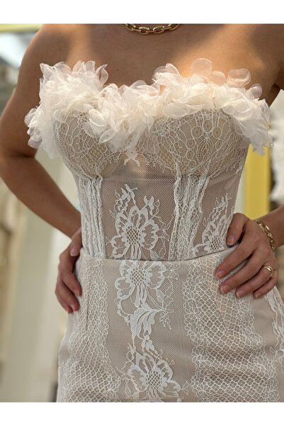 Emodaist Wedding Dress Collar with 3D Flower Detail