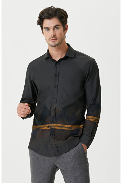 Network Siyah Kahverengi Gömlek