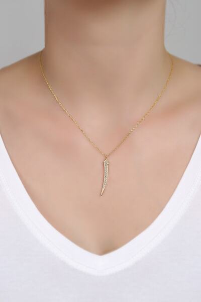 SARIASLAN 925 Ayar Gümüş Elif Harfli Gümüş Kolye 14 Ayar Altın Suyu