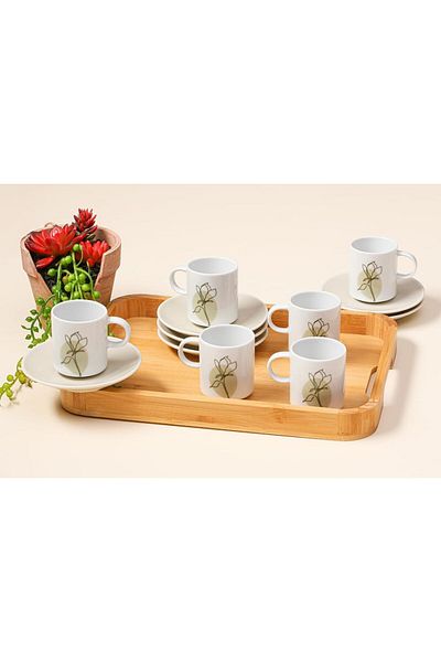 STOREMAX Ntwork Alyssa Beige Coffee Set for 6 People 90Cc Art 1087243