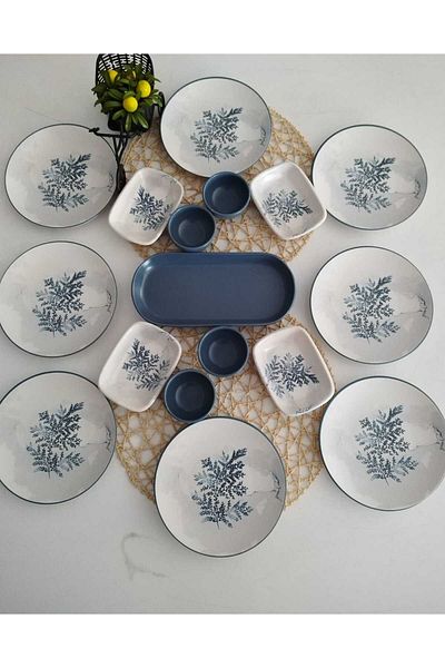 Keramika Blue Lavender 8 Person Set Breakfast