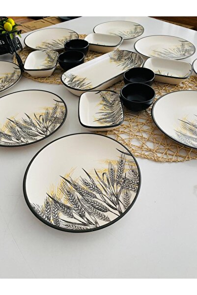 Keramika Yellow Başak 8-Person Set Breakfast