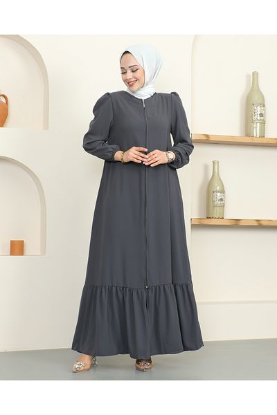 Neva Style Crepe Fabric Hijab Ferace / F0134 - Anthracite