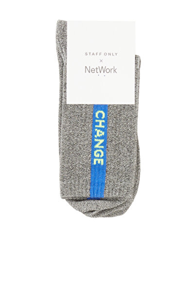 Network Antrasit Yazı Jakarlı Kadın Çorap