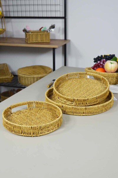 SepetçiBaba 3'lü Servis Tepsi Seti Yuvarlak - 193