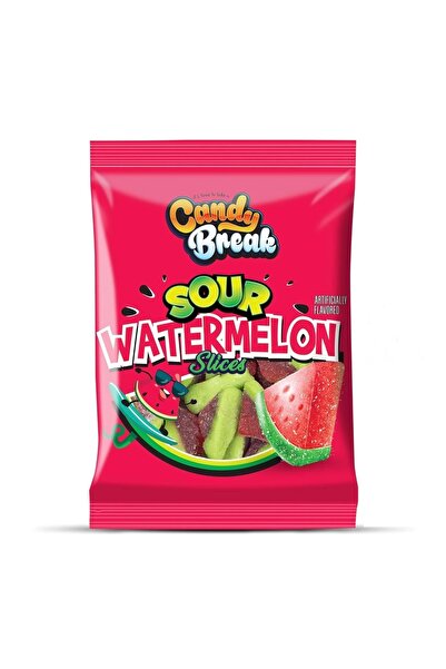 American Foods Candy Break Sour Watermelon Karpuz Aromalı Ekşi Yumuşak Şeker ...