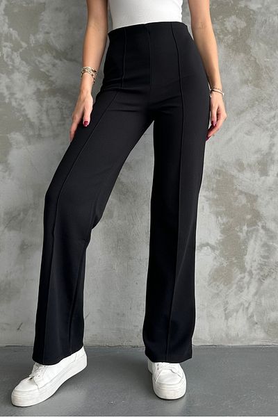macharel jeans New Season Women&#39;s Lycra Elastic Waist Wide Leg Palazzo Black Pants
